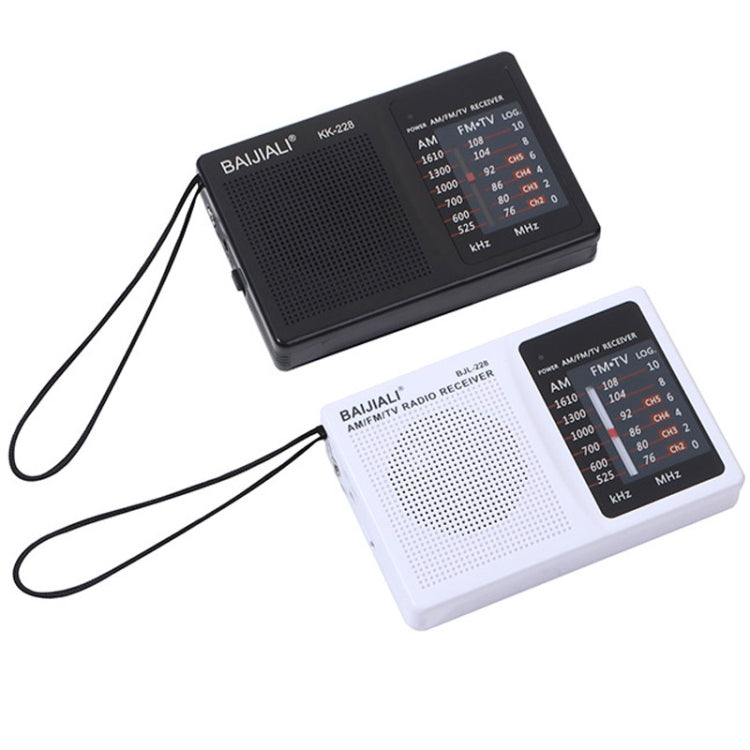 BAIJIALI BJL228 Retro Portable Two Band FM AM Radio Built-in Speaker, BJL228 Black