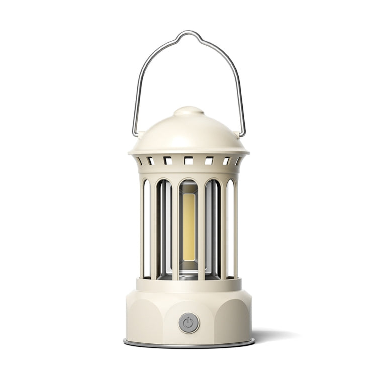 Battery Model COB Portable Outdoor Camping Lamp Atmosphere Tent Lamp Retro Lamp, Battery Small Beige