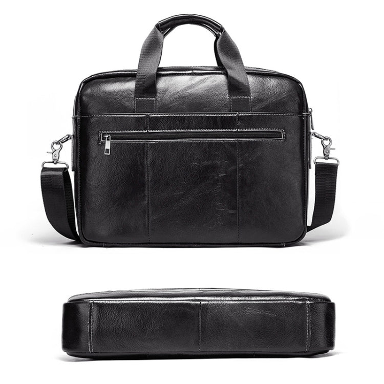 HUMERPAUL Men Leather Meter Bag Retro Messenger Bag Handbag Shoulder Bag, MH509 (Black)