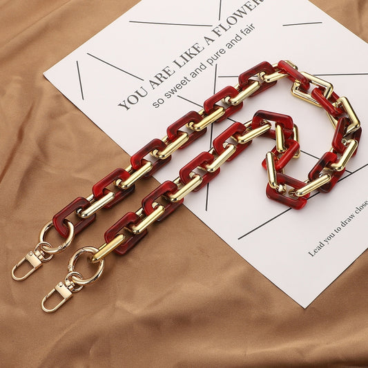 Retro Mobile Phone Chain Lanyard Tortoiseshell Acrylic Resin Bag Chain with Spacer