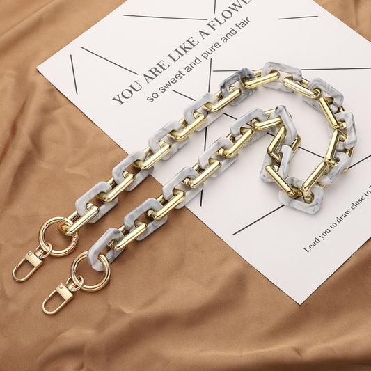 Retro Mobile Phone Chain Lanyard Tortoiseshell Acrylic Resin Bag Chain with Spacer