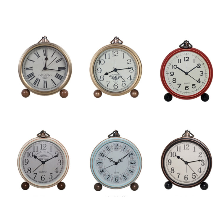 Retro Iron Alarm Clock Simple Desktop Quartz Clock, Black