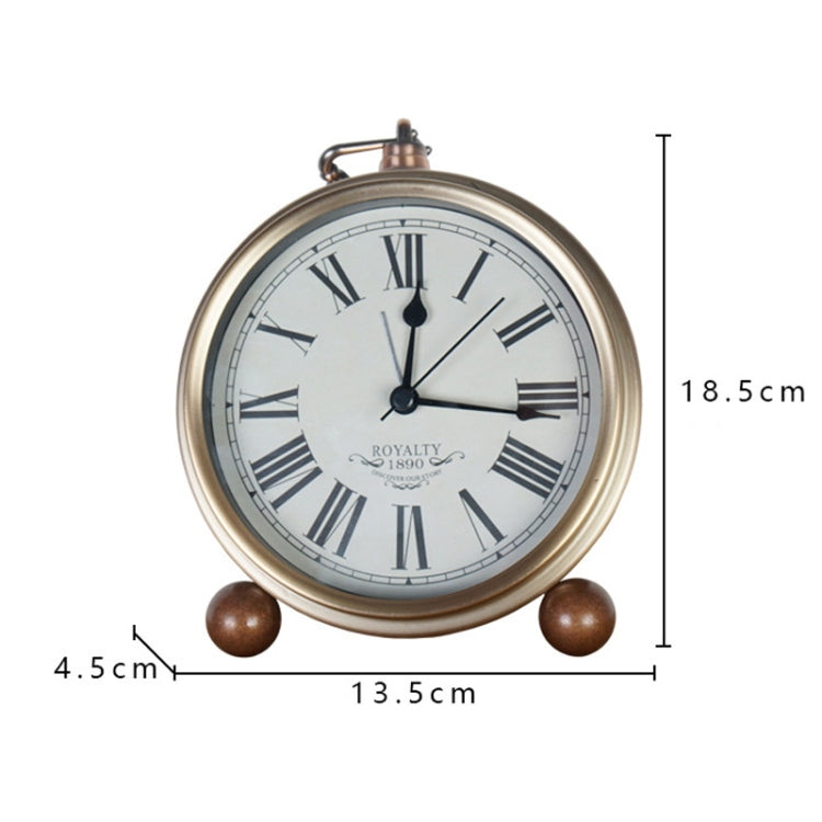 Retro Iron Alarm Clock Simple Desktop Quartz Clock, Black