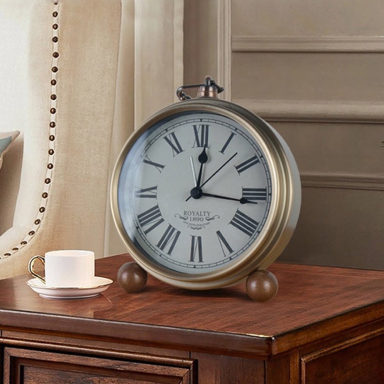 Retro Iron Alarm Clock Simple Desktop Quartz Clock, Black