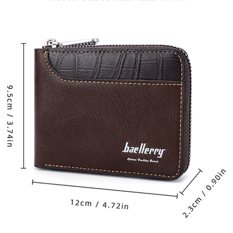 Baellerry D5101 RFID Anti-theft Spliced Short Wallet Retro Multi-card Zipper Coin Purse