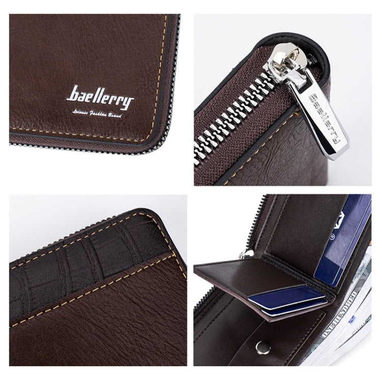 Baellerry D5101 RFID Anti-theft Spliced Short Wallet Retro Multi-card Zipper Coin Purse