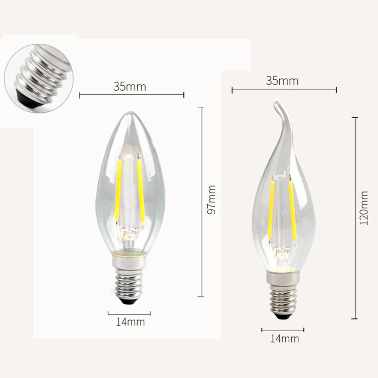 C35 Constant Current Flicker-free LED Highlight Retro Chandelier Lights, Sharp Bulbs E14-6W