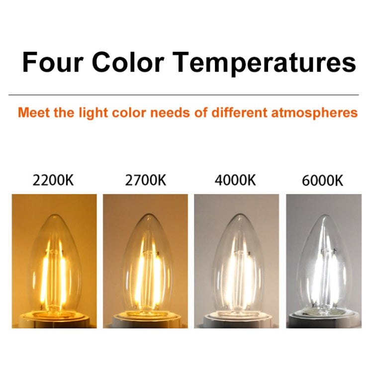 C35 Constant Current Flicker-free LED Highlight Retro Chandelier Lights, Sharp Bulbs E14-6W