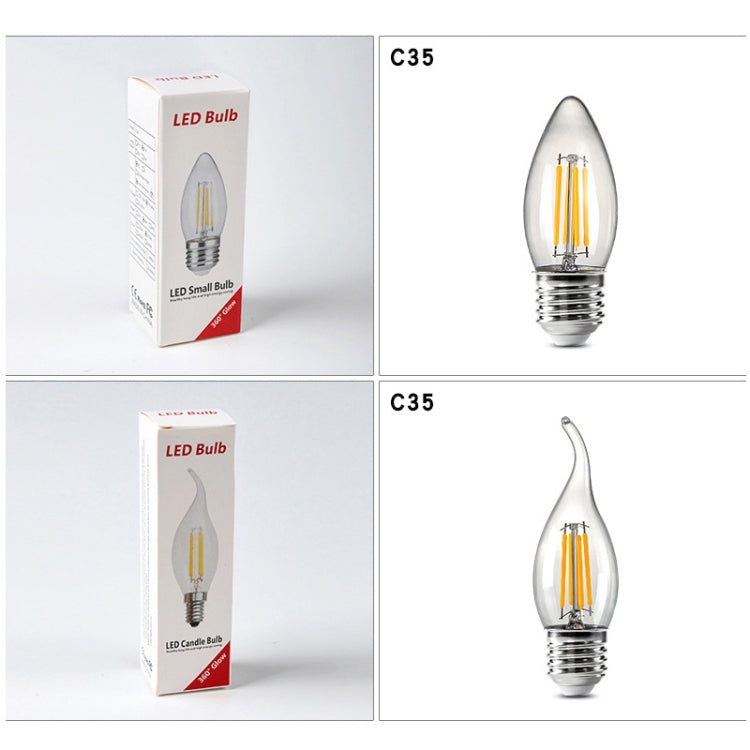 C35 Constant Current Flicker-free LED Highlight Retro Chandelier Lights, Sharp Bulbs E14-4W