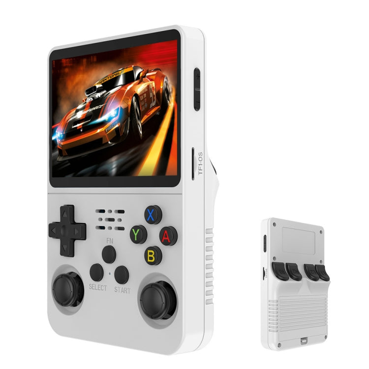 R36S Retro Handheld Game Console Linux System 3.5-Inch Screen Double TF Card Version, 128G White