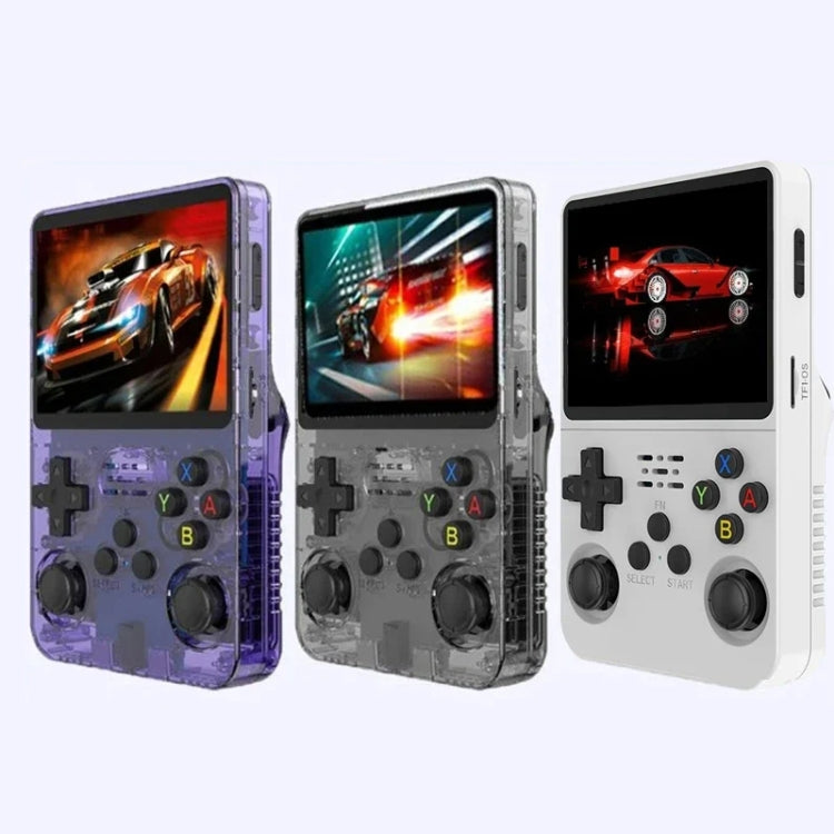 R36S Retro Handheld Game Console Linux System 3.5-Inch Screen Double TF Card Version, 128G White