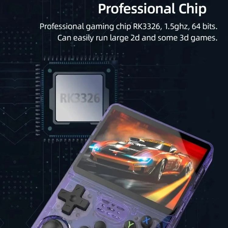 R36S Retro Handheld Game Console Linux System 3.5-Inch Screen Double TF Card Version, 128G White