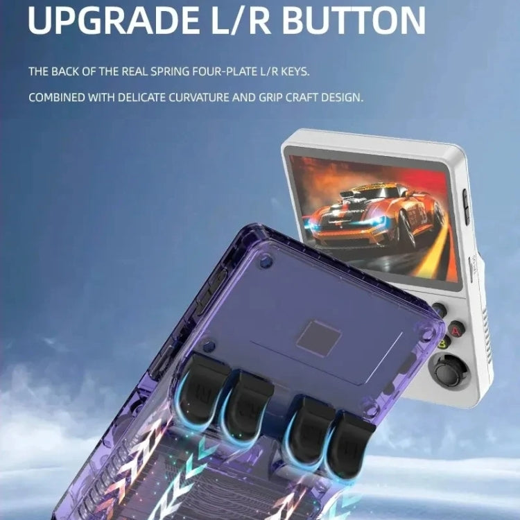 R36S Retro Handheld Game Console Linux System 3.5-Inch Screen Double TF Card Version, 128G White