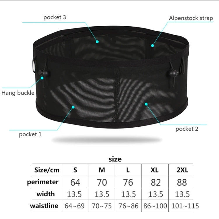 Close-fitting Sports Waist Bag Lightweight Marathon Running Belt, XL