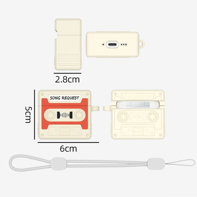 Retro Silicone Tape Shape Earphone Protective Case, Compatible with AirPods 4