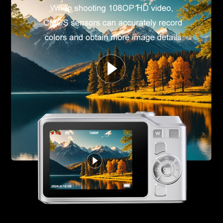 1080P HD Student Retro Digital Card Camera, White+32G