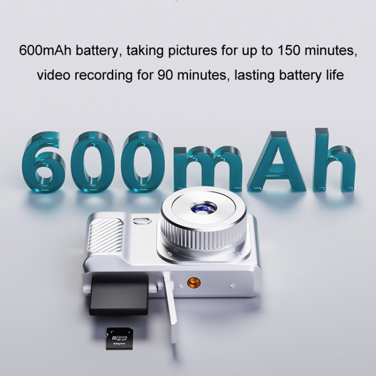 1080P HD Student Retro Digital Card Camera, White+32G