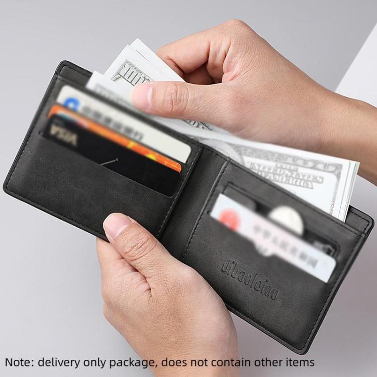 DEABOLAR Men Short Wallet Zipper Simple Soft Leather Purse Card Bag Student Retro Leather Wallet