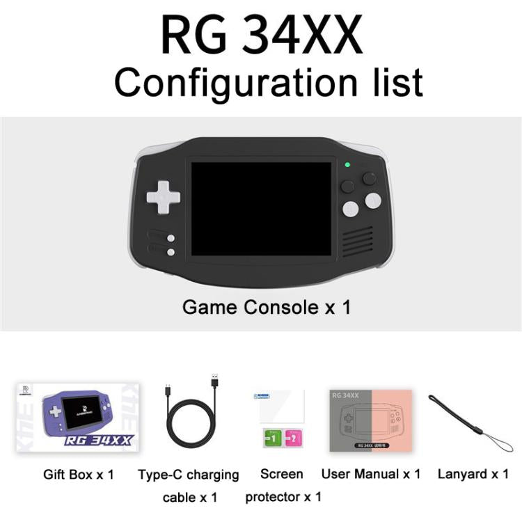 ANBERNIC RG 34XX Handheld Game Console Classic Retro Wireless WIFI Video Gaming Player, Standard + 128G