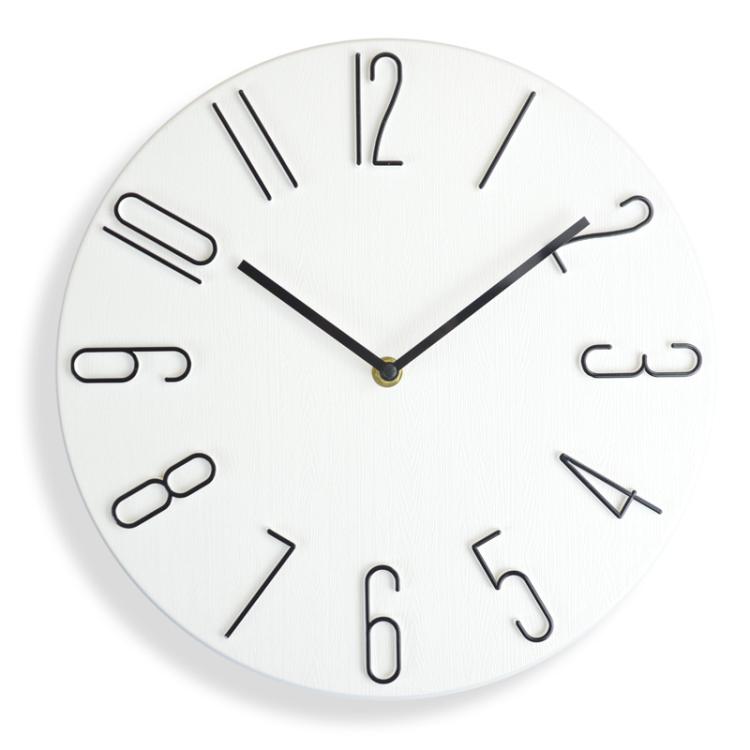 12 Inch Frameless Minimalist Wall Clock Silent Modern Quartz Clock compatible with Living Room, Bedroom, Kitchen, White