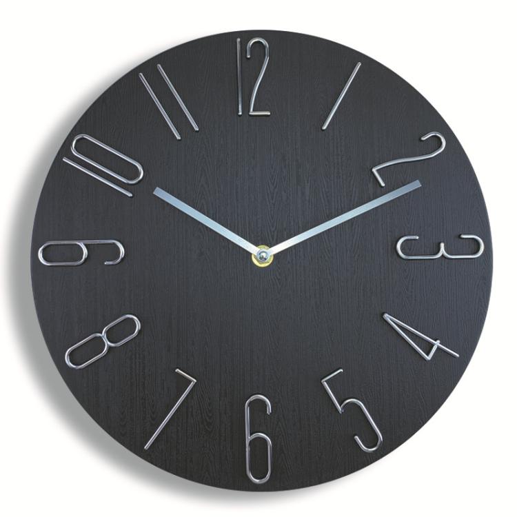 12 Inch Frameless Minimalist Wall Clock Silent Modern Quartz Clock compatible with Living Room, Bedroom, Kitchen, Black