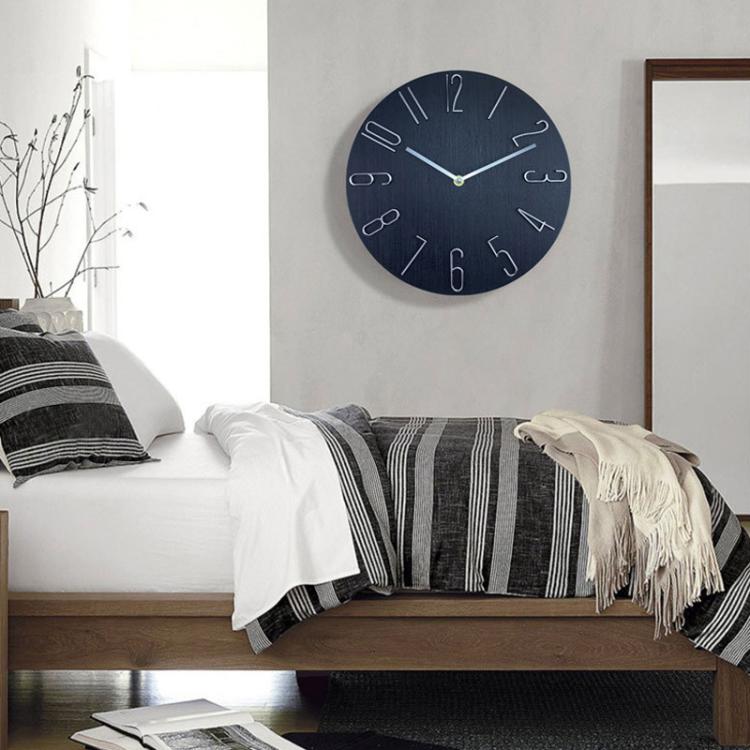 12 Inch Frameless Minimalist Wall Clock Silent Modern Quartz Clock compatible with Living Room, Bedroom, Kitchen, Wood Grain