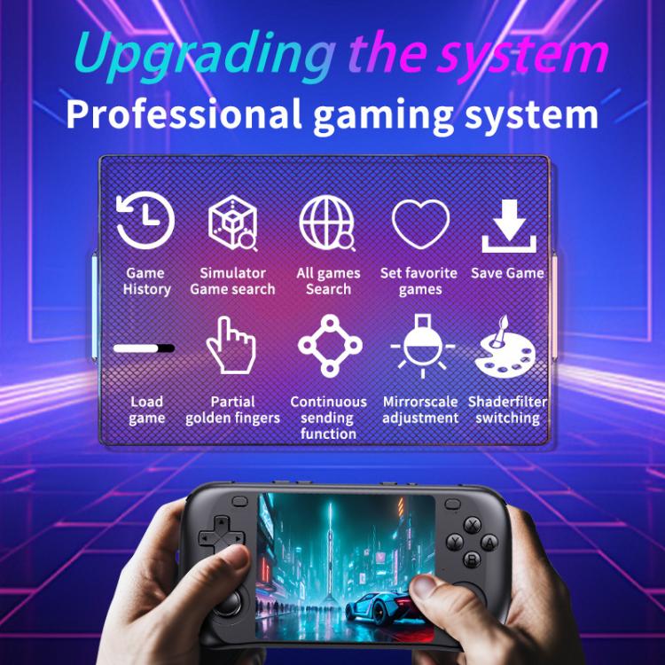 H36S 3.5 Inch IPS HD Screen Retro PSP Game Console Linux System GBA Handheld Video Game Console, 64G