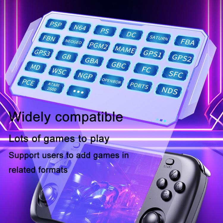 H36S 3.5 Inch IPS HD Screen Retro PSP Game Console Linux System GBA Handheld Video Game Console, 128G