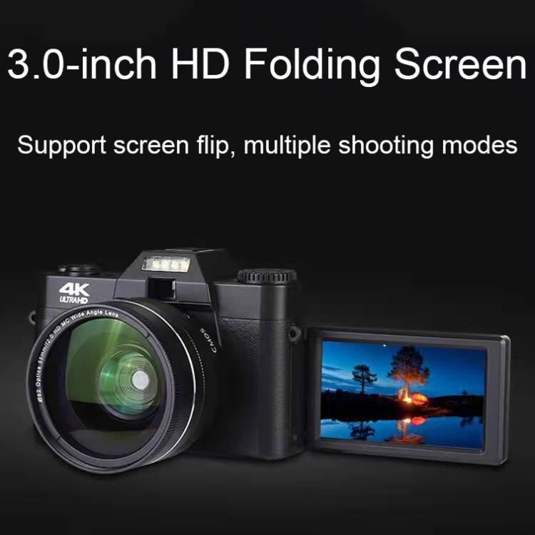 R10 4K HD 75MP Retro Mirrorless Camera 16x Zoom WiFi Digital Camera With 3-Inch Flip Screen, R10 64G Card & Lens Version