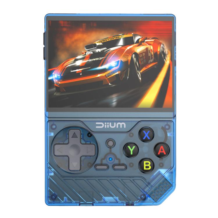 D008 3.5-Inch HD Retro Handheld Game Console With ARM Cortex-A7 800MHz, 1GB RAM & HDMI Output, 64G Clear Blue