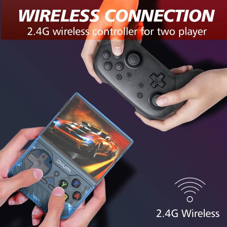 D008 3.5-Inch HD Retro Handheld Game Console With ARM Cortex-A7 800MHz, 1GB RAM & HDMI Output, 128G Clear Black