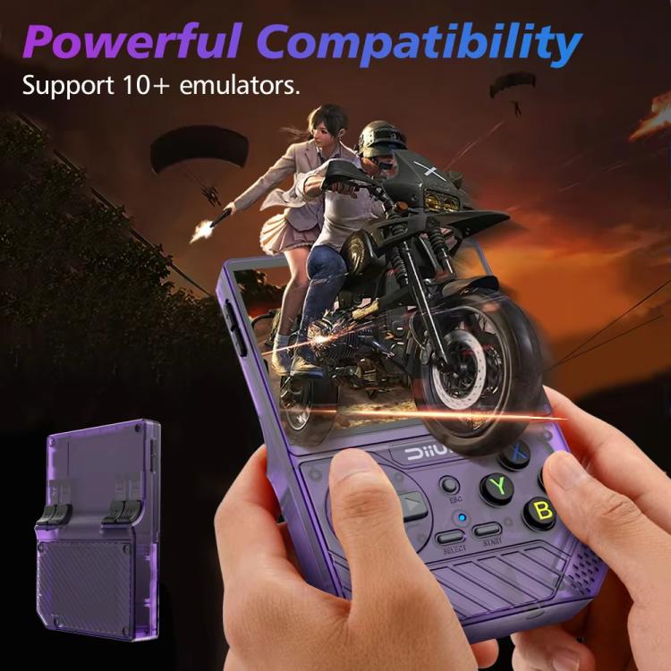 D008 3.5-Inch HD Retro Handheld Game Console With ARM Cortex-A7 800MHz, 1GB RAM & HDMI Output, 128G Clear Black