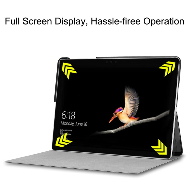 Retro Tower Pattern Colored Painted Horizontal Flip PU Leather Case for Microsoft Surface Go 10 inch, with Holder & Pen Slot