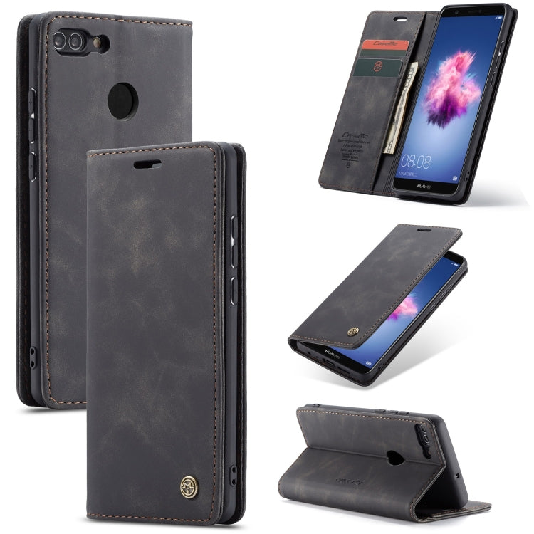 CaseMe Multifunctional Retro Frosted Horizontal Flip Leather Case for Huawei P Smart / Enjoy 7S / Honor 9 Lite, with Card Slots & Holder & Wallet, Compatible with Huawei P Smart
