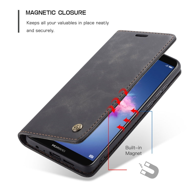 CaseMe Multifunctional Retro Frosted Horizontal Flip Leather Case for Huawei P Smart / Enjoy 7S / Honor 9 Lite, with Card Slots & Holder & Wallet, Compatible with Huawei P Smart