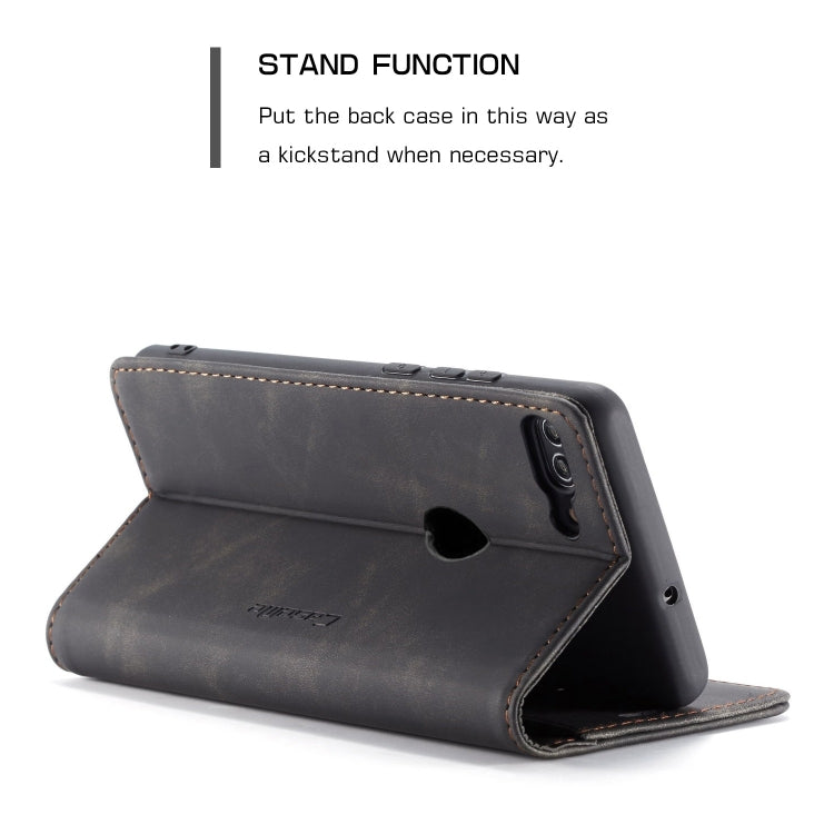CaseMe Multifunctional Retro Frosted Horizontal Flip Leather Case for Huawei P Smart / Enjoy 7S / Honor 9 Lite, with Card Slots & Holder & Wallet, Compatible with Huawei P Smart