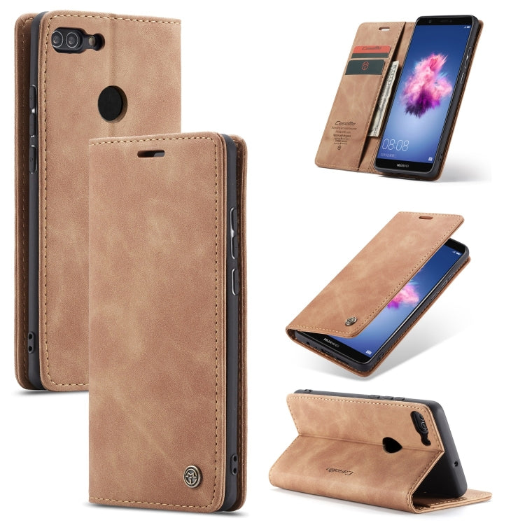CaseMe Multifunctional Retro Frosted Horizontal Flip Leather Case for Huawei P Smart / Enjoy 7S / Honor 9 Lite, with Card Slots & Holder & Wallet, Compatible with Huawei P Smart