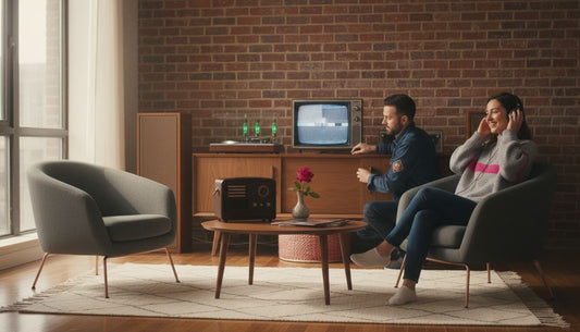 retro tech living room