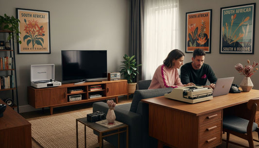 retro tech workspace