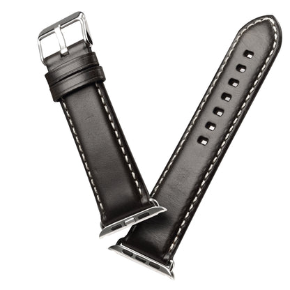 Denior Oil Wax Retro Watch Leather Watch Band compatible with Apple Watch Series 7 45mm / 6 & SE & 5 & 4 44mm / 3 & 2 & 1 42mm