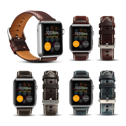 Denior Oil Wax Retro Watch Leather Watch Band compatible with Apple Watch Series 7 45mm / 6 & SE & 5 & 4 44mm / 3 & 2 & 1 42mm