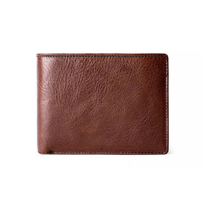 8016 Retro Cowhide Leather Multiple Card Slots Wallet compatible with Men, with Removable Card Holder, 8016