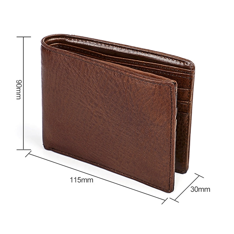 8018 Antimagnetic RFID Retro Fashion Crazy Horse Texture Leather Wallet compatible with Men and Women, 8018