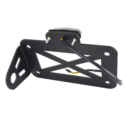 Motorcycle American Cruise Retro License Plate Holder with Light, License Plate Holder