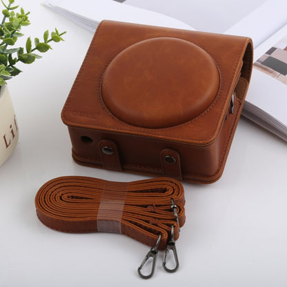 Retro Style Full Body Camera PU Leather Case Bag with Strap compatible with FUJIFILM instax SQUARE SQ6, Compatible with FUJI SQ6