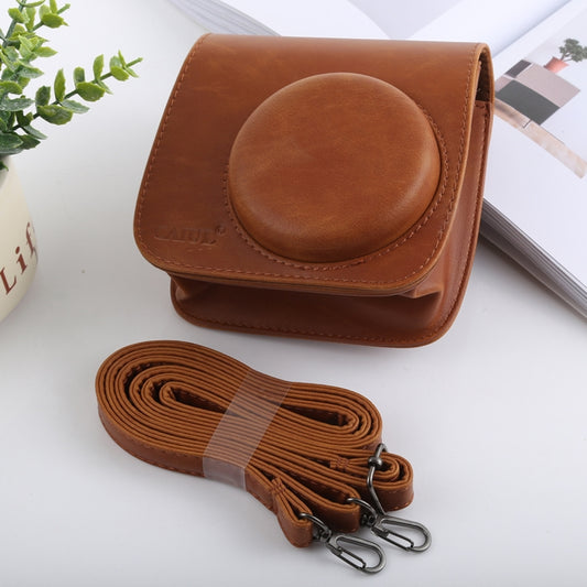 Retro Style Full Body Camera PU Leather Case Bag with Strap compatible with FUJIFILM instax mini 9 / mini 8+ / mini 8, Compatible with FUJI mini 9