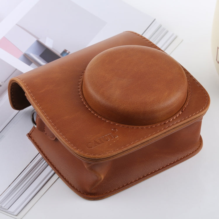 Retro Style Full Body Camera PU Leather Case Bag with Strap compatible with FUJIFILM instax mini 9 / mini 8+ / mini 8, Compatible with FUJI mini 9