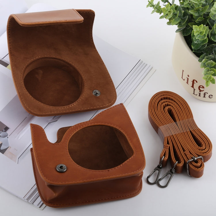 Retro Style Full Body Camera PU Leather Case Bag with Strap compatible with FUJIFILM instax mini 9 / mini 8+ / mini 8, Compatible with FUJI mini 9