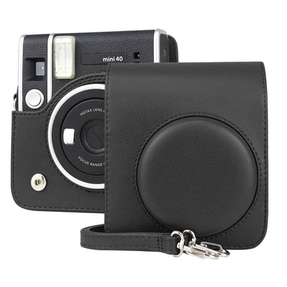 Full Body Camera Retro PU Leather Case Bag with Strap compatible with FUJIFILM instax mini 40, Compatible with FUJIFILM instax mini 40