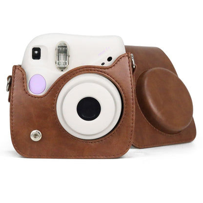 Retro Full Body PU Leather Case Camera Bag with Strap compatible with FUJIFILM instax mini 7+, Compatible with FUJIFILM instax mini 7+